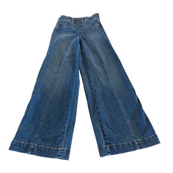 Spanx Front Seam Wide Leg Jean in Vintage Indigo Size XS Petite - Picture 2 of 12